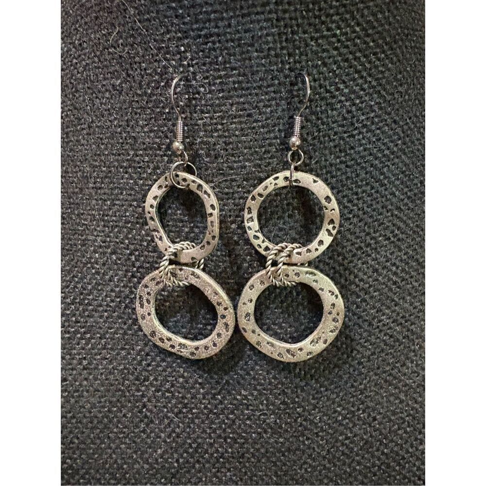 Gray Gunmetal Women’s Earrings, NEW, Handmade, 2.5”